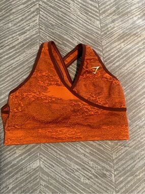 Gym Sports Bra in Burnt Orange with Contrast Trim
